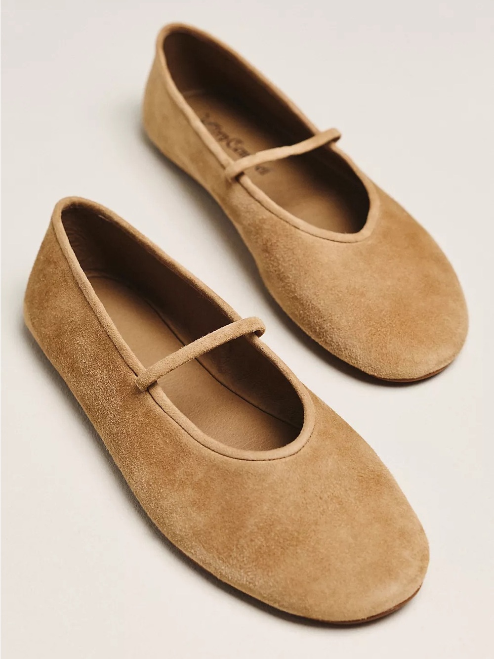 NWOT Jeffrey Campbell Mary Jane Dancerina Suede Ballet Flats Light Khaki